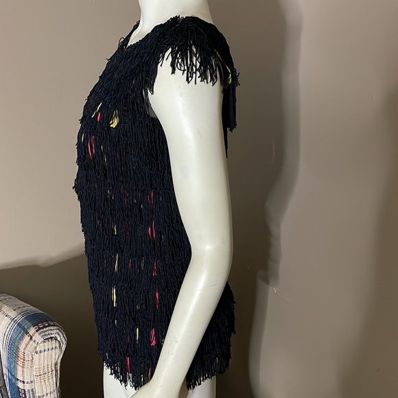 Vintage Disco Fringed Tiered Blouse Size Small - Picture 4 of 6